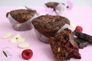 Triple Chocolate Raspberry Brownie Muffins