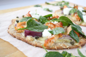 Flatbread with smoked salmon and capers