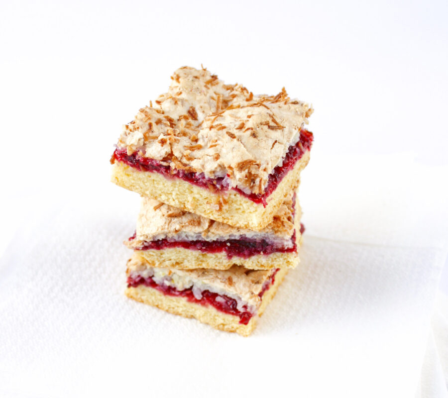 Raspberry slice with lime and coconut | The Fare Sage