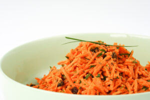 A crisp, fresh, delicious raw carrot salad from The Fare Sage