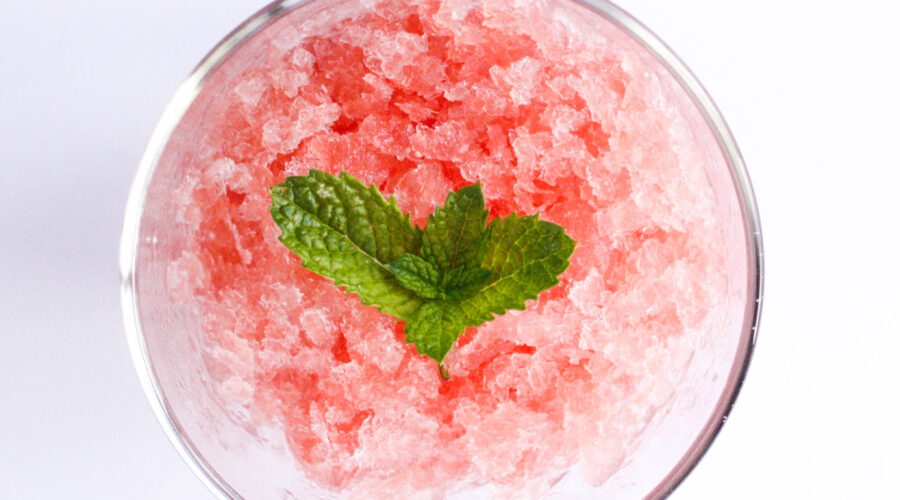 Watermelon granita with a hint of mint