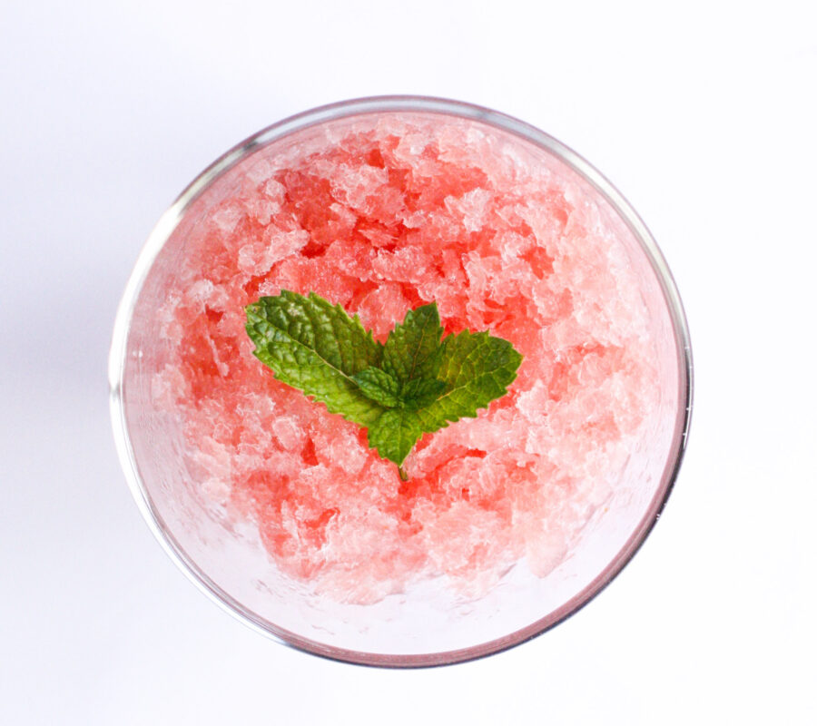 Watermelon granita with a hint of mint